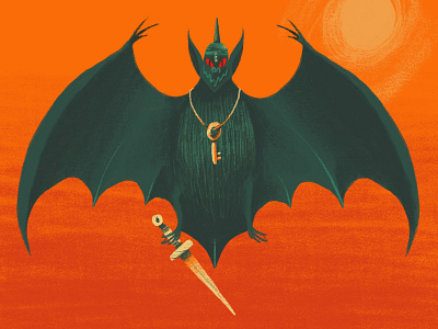 Spooky Bat art direction bat character design color colour creature fun halloween illustration sword