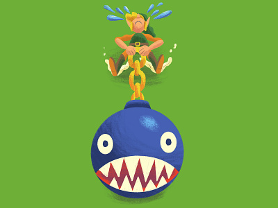 Link and Bow Wow art direction character design color colour fun graphic illustration linksawakening nintendo videogame videogames zelda