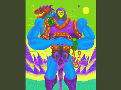 Dragon Blaster Skeletor - MATTEL Art Show art direction art show character design color colour exhibition fun gallery 1988 illustration mattel motu retro skeletor