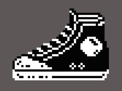 Converse Sneaker 8bit black white bw cons converse pixel pixel art simple sneakers trainers two color two colour