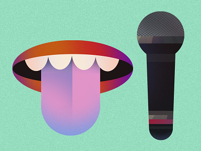 Lips and Mike icons illustration items lips microphone mike mouth music themed teeth