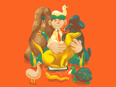 Animal Magnetism animals bright character design colour dogs duck editorial editorial art editorial illustration education illo illustration snake tortoise