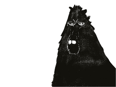 Grumpy Gorilla black and white character design charcoal drawing cute animal cute illustration illustrations