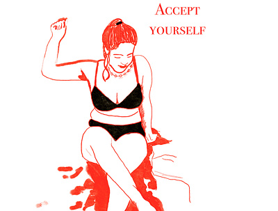 Accept yourself acceptance body positivity bold graphic design illustration illustration art illustrator minimalist poster a day poster art poster design