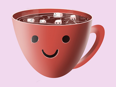 A cup of happiness cute illustration