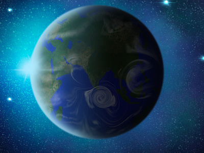 Digital Planet Earth Illustration