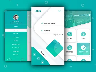 Institute App design illustration typography ui vector