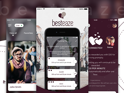 Besteaze app design illustration typography ui