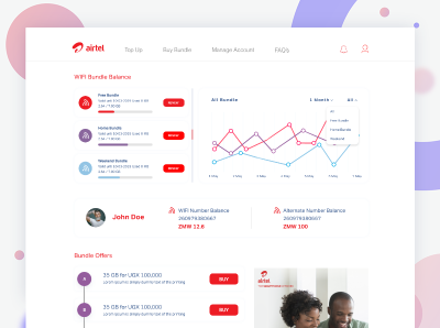 Airtel Africa design illustration typography ui ux website