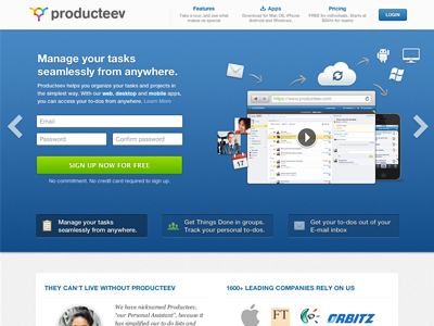 Home Page home homepage producteev signup slideshow