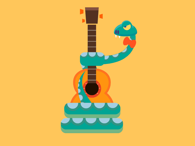 Feel the Rhythm! gif guitar music player snake sound