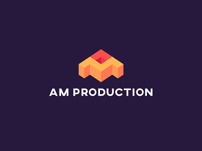 AM production 3d brand design inintial logo monogram playful