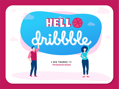 Hello Dribbble branding design icon illustration invitation logo typography vector