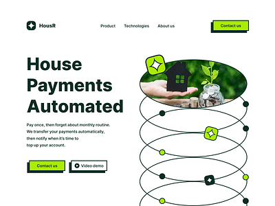 Automatic House Payments Application branding design minimalism ui uidesign vector web