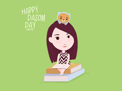 Happy Dasom Day character design illustration kakao friends little girl