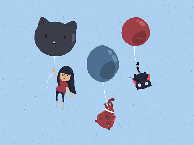 Crimson Lazuli and The Cats cat cat illustration character design character illustration kittens little girl