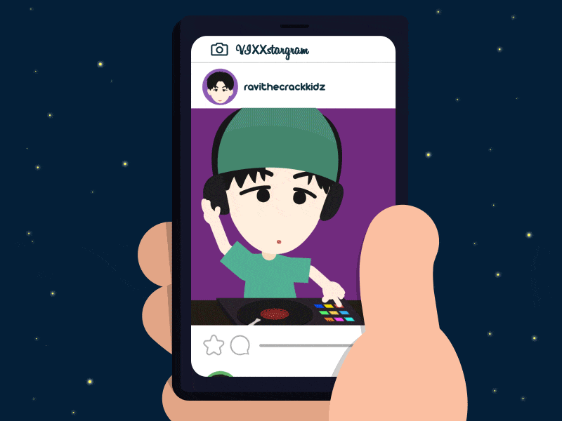 VIXXstargram 2 2d animation after affects animation cartoon character character animation design character dj illustration little boy motion animation motion design music rabbit vector animation video game vixx