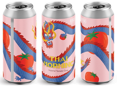 Beer label concept "Thai Morning" beer label dragon graphic design illustraion package design vector