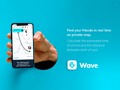 Mapping Application Design project - Wave adobe photosuite app design application design application ui find friends map app mapping ui ux uidesign