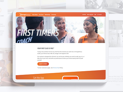 Fitness website Design Project - Orange Theory fitness fitness app fitness center fitness club fitness logo fitness website uiux web design