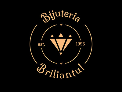 Logo Bijuteria Briliantul - Jewelry Store branding design diamond logo gold logo jewelry logo logo logo design logo design branding typography vector vector art