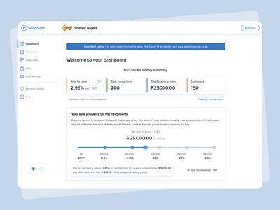 SnapScan Dynamic Rates - Portal clean design dynamic minimal pricing rates slider snapscan ui ux vector web web design