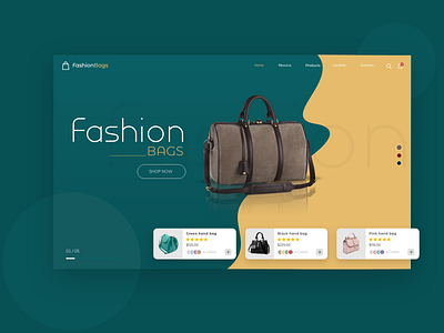 Fashion Bag Web Application green ui deisgn uxdesign web application yellow
