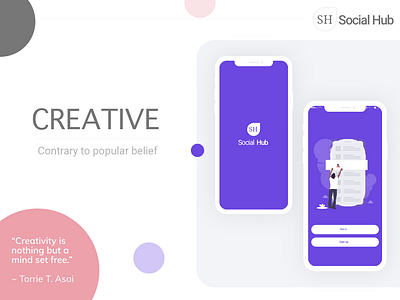 Social Hub App app design creative design