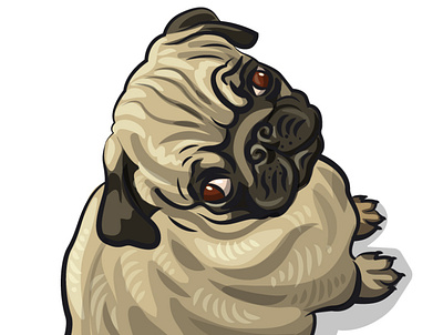 pug dog puppy animal digital dog drawing illustration illustrator image puppy vector