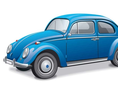 Volkswagen car digital illustration illustrator realistic retro vector