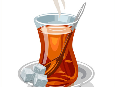 Turkish traditional tea cuisine drinks illustration tea traditional vector
