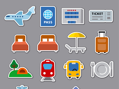Travel Stickers app design flat icon illustration illustrator logo minimal vector web website