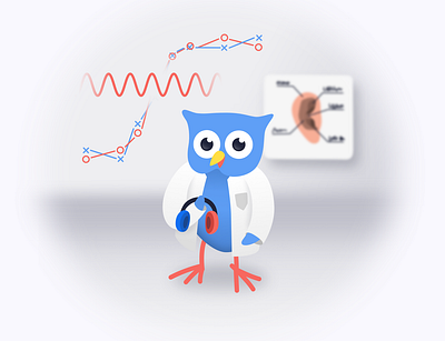 Science Owl blue illustration modern owl science science and technology
