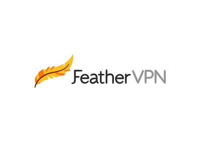 Feather VPN Logo Design feather flat design hand drawn illustration logo modern orange vector vpn