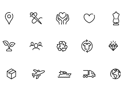 Minimalistic line art icons