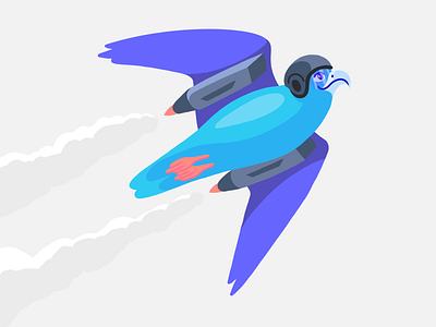 Experience Falcon Speeds blue falcon flat illustration minimal purple