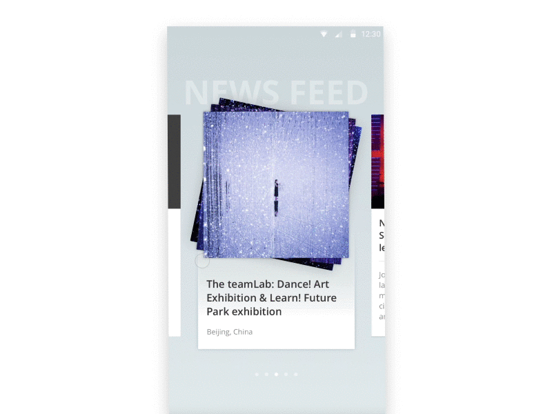 Gallery Card Design In News Feed card gallery gif motion news ui ux