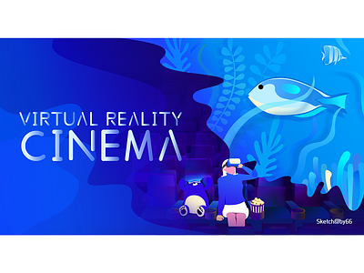 VIRTUAL REALITY CINEMA app banner design branding design illustration posters vector vr 插图