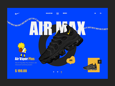 Nike affter effects air max consept design nike nike air max simpson sketch web design
