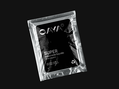 GAYA brand branding foil logo logotype minimalist mockup pack packaging plastic soapbar soapbox