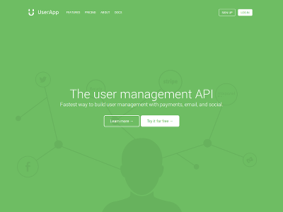 New website for UserApp flat userapp website