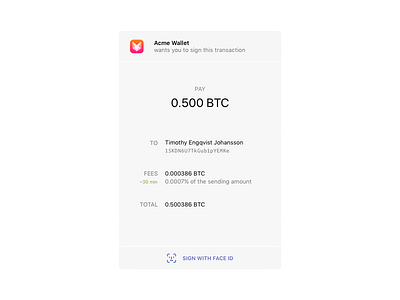 Wallet ID - Sign transaction