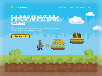 Cryptocurrency Lottery Pixel Concept art concept crypto cryptocurrency daily dribbble graphic design landing page lottery pixel ui