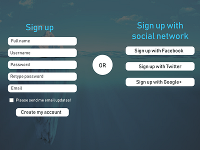 Signup Page Design UI #001 001 dailyui dailyuichallenge design new newtodribbble ui ui ux design ui100 ui100days vector