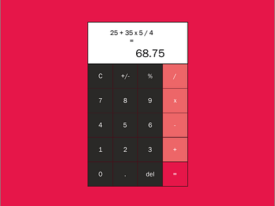 Calculator Design UI #004 004 calculator calculator ui daily 100 challenge dailyui dailyuichallenge day004 design new newtodribbble typography ui ui ux design ui100 ui100days vector