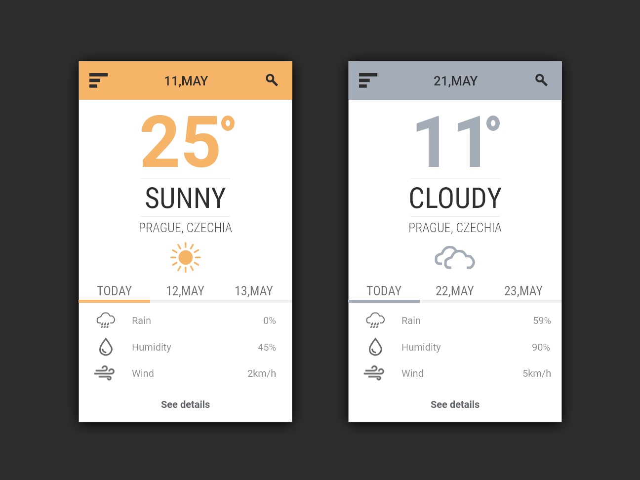 Weather Ui #037 by Martin Pavliš on Dribbble