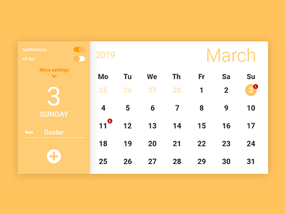 Calendar Ui #038 038 38 calendar calendar 2019 calendar app calendar design daily 100 challenge dailyui dailyui038 dailyuichallenge day38 design new newtodribbble typography ui ui ux design ui100 ui100days vector