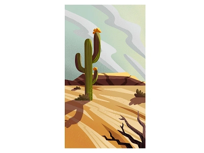 Desert concept design digital art etsy etsyseller flat design illustraion illustration ipadpro landscape procreate visual art visual development webdesign