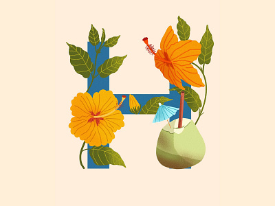 36 Days of Type H 36daysoftype 36daysoftype08 children book illustration childrens book coconut concept digital art digital artist etsy flat design graphic design hawaii healthy food hibiscus illustraion ipadpro summer typography typography poster