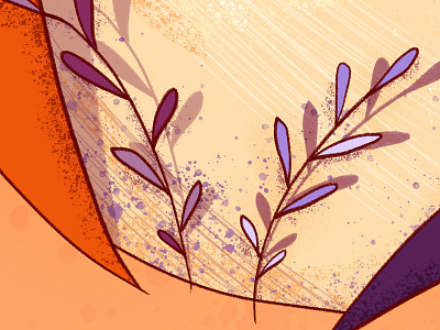 Chef. Details 2 chef design digital drawing illustration leaves orange purple texture wacom intuos
